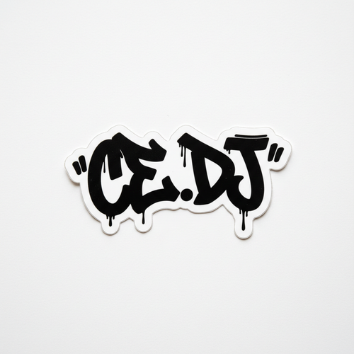 CE.DJ Sticker Black and White